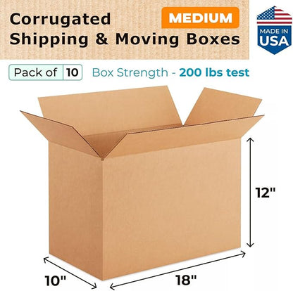 Medium Shipping & Moving Boxes 18x10x12 inches - Image 2