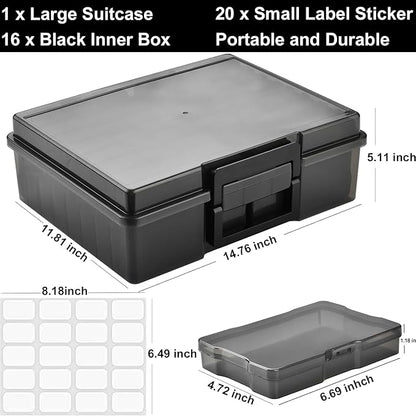 Haundry Photo Storage Box with 16 Inner 4" x 6" Photo Case, Portable Storage - Image 2