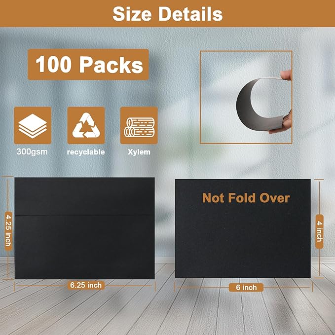 Silunkia 100 Packs Black Blank Greeting Cards - Image 2