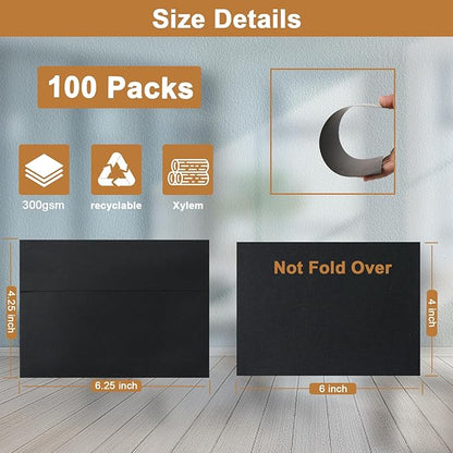Silunkia 100 Packs Black Blank Greeting Cards - Image 2