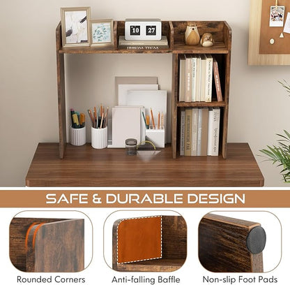 Tangkula Desktop Bookshelf, Countertop Storage Hutch - Image 5