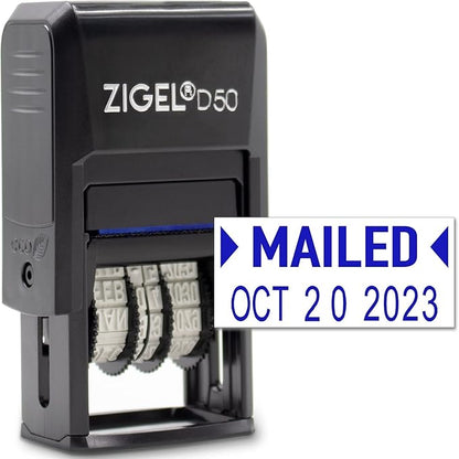 ZIGEL D50 Date Stamp with MAILED by ZIGEL