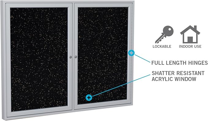 Ghent 24"x 18" 1-Door Indoor Satin Aluminum Frame Enclosed Recycled Rubber - Image 4