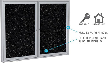 Ghent 24"x 18" 1-Door Indoor Satin Aluminum Frame Enclosed Recycled Rubber - Image 4