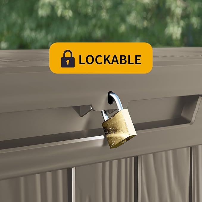 Decksplore 180 Gallon Outdoor Storage Box Waterproof Lockable Resin Deck Box - Image 5
