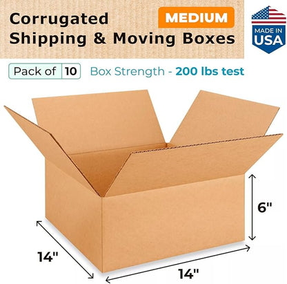 Medium Moving & Shipping Boxes 14x14x6 inches - Image 2