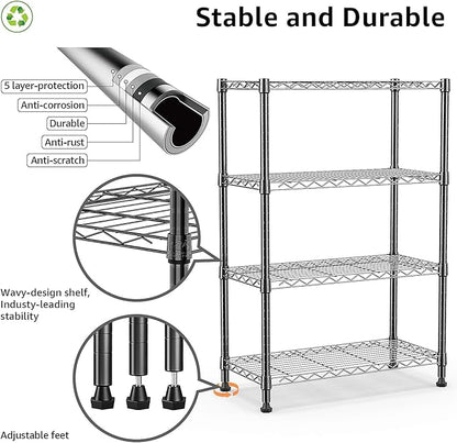 M MZG 1000 lbs Storage Shelving Steel Heavy Duty 4-Tier Utility Shelving Unit - Image 4