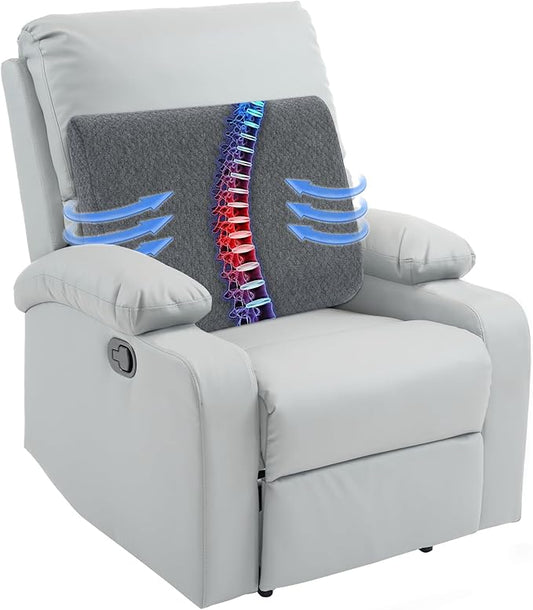 HOMBYS Lumbar Support Pillow for Recliner Chair, Memory Foam Back Support by HOMBYS