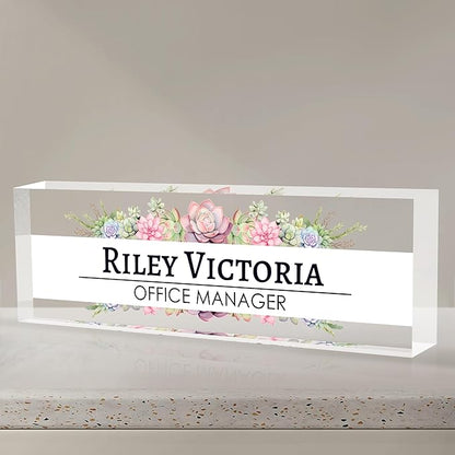 Personalized Name Plate for Desk, Custom Desk Name Plate, Acrylic Name Plate by EOBIBIFUN