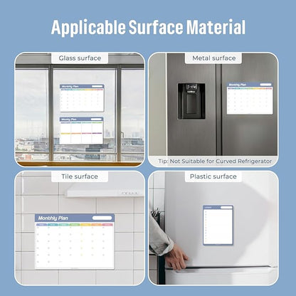 Loukin 17"x11.8" Monthly Dry Erase Calendar, Electrostatic Clings to All Shiny - Image 5