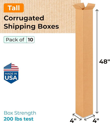 Tall Moving & Shipping Boxes 4x4x48 inches - Image 2