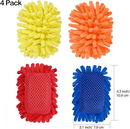 SITHON 4 Pieces Magnetic Microfiber Shag Whiteboard Eraser, Washable Microfiber - Image 2
