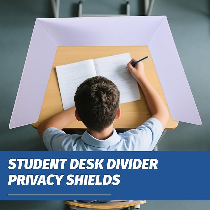 ZYINOZOC 12 Pack Desk Dividers for Students, 3-Fold Privacy Screens, Testing - Image 7