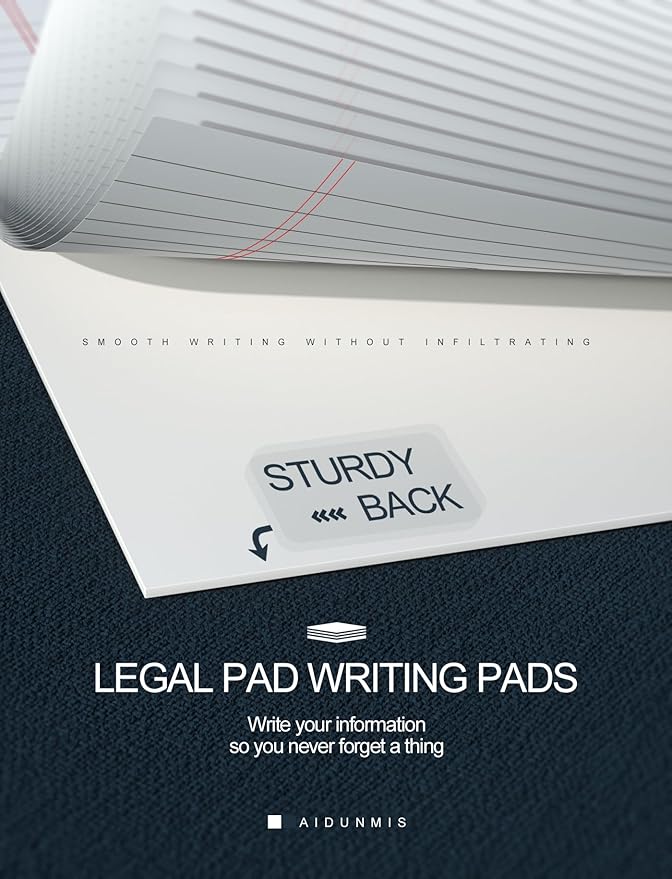 Aidunmis 3 Pack Small Legal Pads 5x8 White Notepads Paper Tablets 5x8 Legal Pad - Image 5