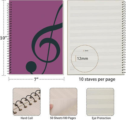 MOREYES Music Notebook Composition Manuscript Staff Notebook - Image 2