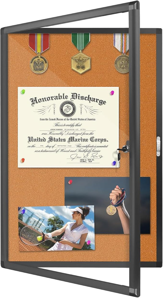Enclosed Bulletin Board, Cork Noticeboard Board by EnclosedBulletinBoard
