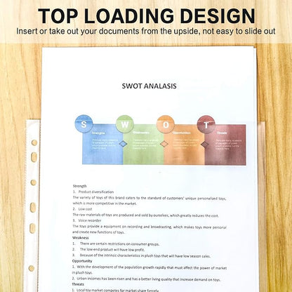 Sheet Protectors, PANDRI 300 Pack Clear Heavy Duty Plastic Page Protectors - Image 4