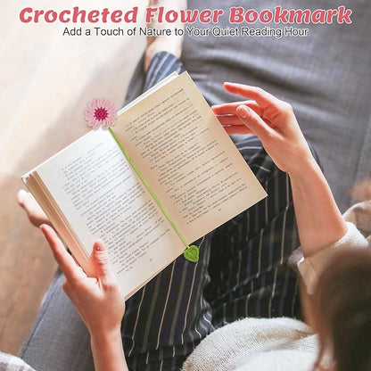 Crochet Bookmarks for Women & Book Lovers, Cute Flower Page Markers for - Image 3