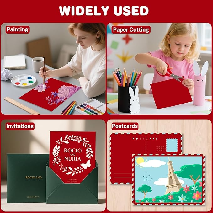Cardstock 8.5 X 11, 40 Sheets Christmas Red Card Stock, 75lb/ 200gsm Copy Paper - Image 7