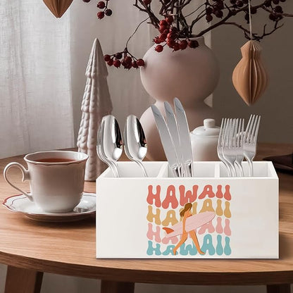 URLLUAE Hawaii Aloha Surf Girl Beach Wooden Pen Pencil Holder - Image 4