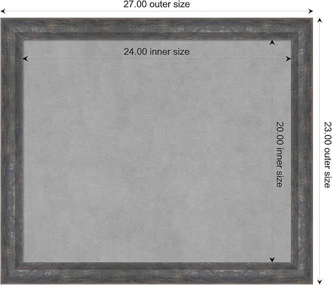 Amanti Art Grey Framed Magnetic Board 23x27 Medium Vision Board - Image 4