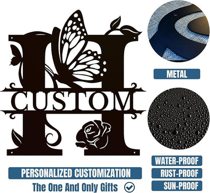 Personalized Custom Letter Name metal Signs, Custom Black Letter Monogram Wall - Image 6