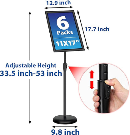 VAIIGO 6Packs 11x17 Inch Adjustable Pedestal Poster Sign Stand, Heavy Duty - Image 5