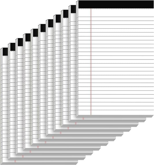 10 Pack of Legal Pad Writing Pads 5" x 8" Notepad 80gsm Recycled Paper Small by Nichela