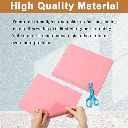 Silunkia 40 Sheets Candy Pink Cardstock 8.5 x 11 Craft Paper, 75lb Premium - Image 4
