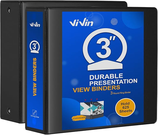 ViVin 3 Ring Binder 3 inch by ViVin