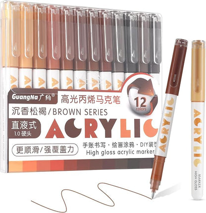 kander Acrylic Gel Pens, 12 Colors Highlighter Acrylic Gel Ink Pens by Yourcreativeassistant
