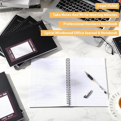 Resurhang 8 Pack Wirebound Business Notebook Legal Ruled Spiral Notebook 6-5/8" - Image 4