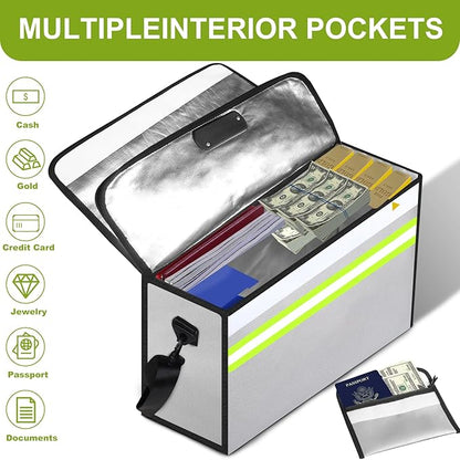 Fireproof Money Bags with Lock-6500°F Fireproof Document Box, 10 Layers - Image 6