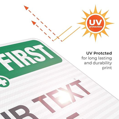 Custom Safety First Sign, OSHA Sign, 24x30 Inches, 3M EGP Reflective .080 - Image 7