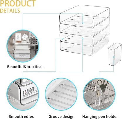 FANXIYQ 4-Tier Acrylic Paper Tray Organizer - Image 5