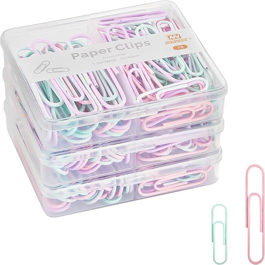 NEEWAY Colorful Paper Clips Assorted Sizes, Small and Large Paperclips by NEEWAY