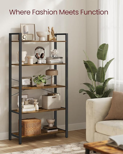 VASAGLE 5-Tier Bookshelf, Bookcase - Image 4