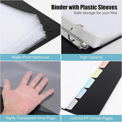 Uquelic 80-Pocket Binder with Plastic Sleeves - Image 3