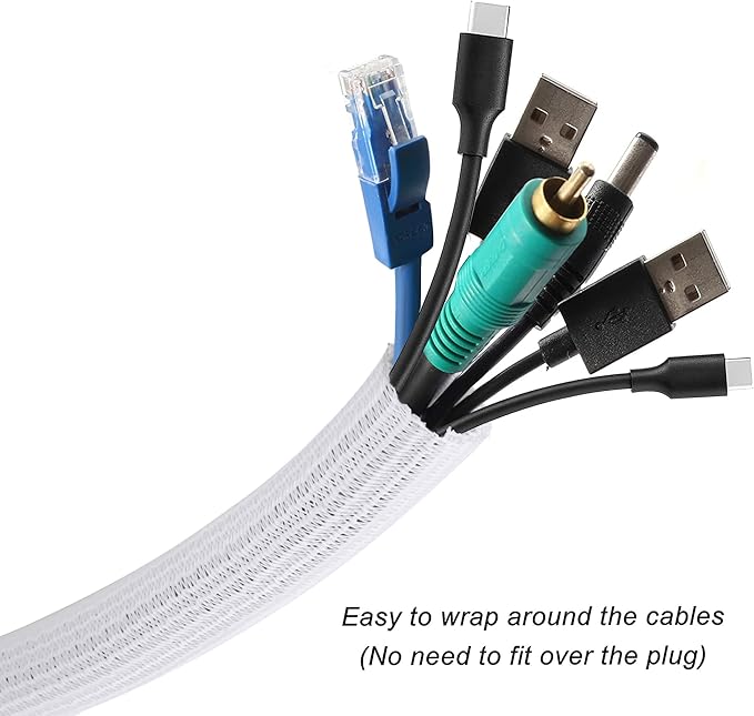 CrocSee 25ft - 1 inch Braided Cable Management Sleeve Cord Protector - - Image 2