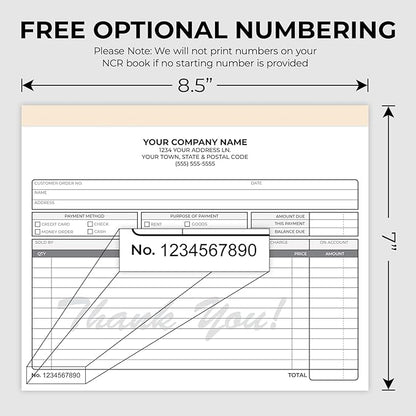 Custom 8.5" x 7" Carbonless NCR Books in 3-Part Triplicate Invoices, Work Orders - Image 4