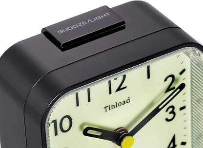 Tinload Small Battery Operated Analog Travel Alarm Clock Silent Non Ticking - Image 6