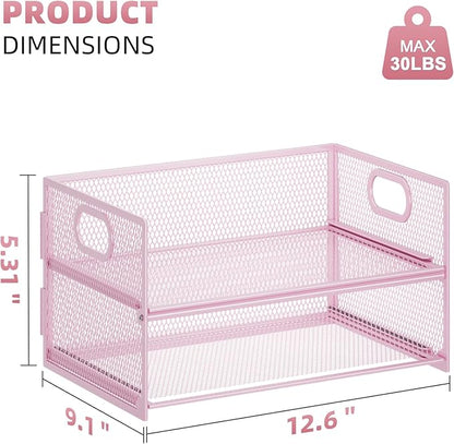 Marbrasse 2 Tier Paper Organizer Letter Tray, Mesh File Organizer - Image 5