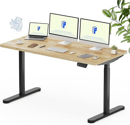 FLEXISPOT Solid Rubberwood Electric Standing Desk by FlexiSpot