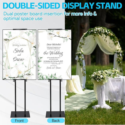 Noliven 4 PCS Adjustable Poster Stand, Double-Sided Freestanding Pedestal Sign - Image 6
