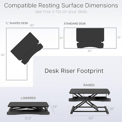 VIVO 32 inch Desk Converter, K Series, Height Adjustable Sit to Stand Riser - Image 6