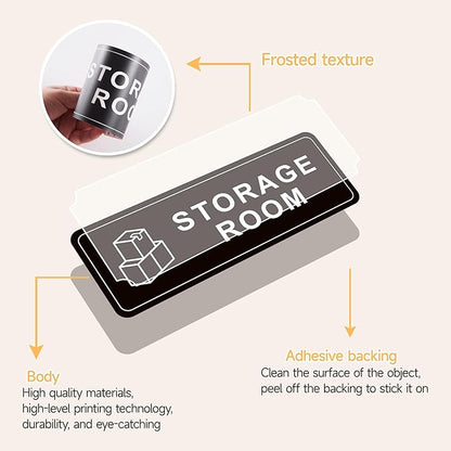 Storage Room Door Sign for Business and Home, Self-Adhesive Durable Modern - Image 4