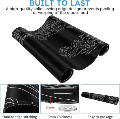 iCasso Mousepad, Gaming Mouse Pad, XXL Large Desk Mat, Big Rubber Base Mouse Mat - Image 3