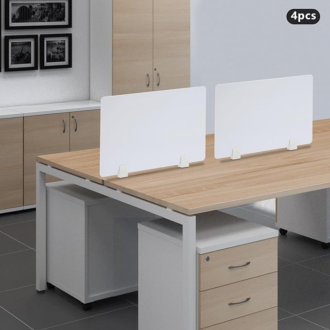 4PCS Desk Dividers Office Partitions, Privacy Desk Panel Protective, Acrylic - Image 6