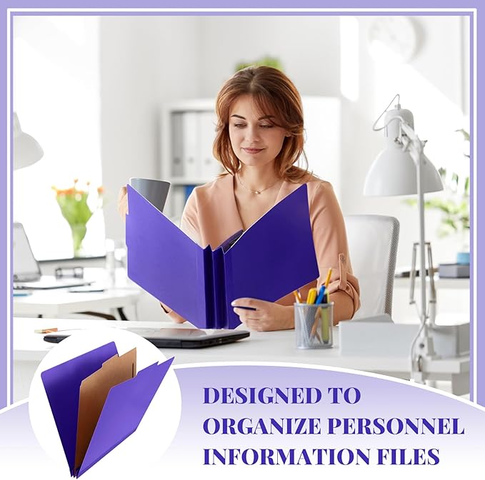 Skyygemm 12 Pcs Classification Folders Letter Size, 1 Divider Pressboard File - Image 6