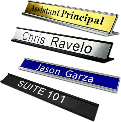 Personalized Name Plate With Wall Or Desk Holder Customized Engraving Sign 1x8 by Icomecn